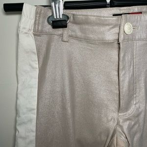 Filomena Fernandez Goldish Skinny Pants with White Contrast Stripe - Size 27